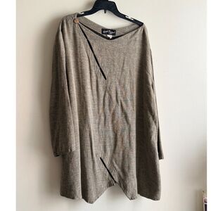 Hino & Malee lagenlook asymmetrical linen-blend tunic 2X vintage/estate